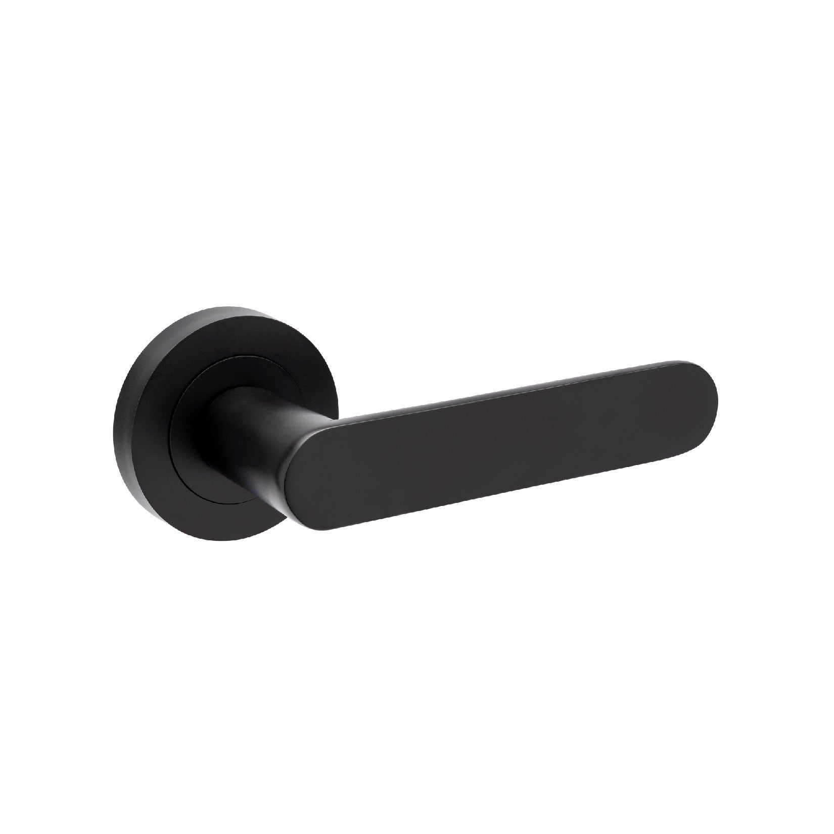 Zanda Duke Lever Set in black with sleek, modern door handles and matching lock hardware for stylish interior doors.
