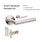 Wyatt Passage Set, includes 1131 latch in Satin Stainless