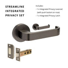Streamline Privacy Set, Includes Integrated Privacy Latch in Graphite Nickel