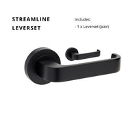 Streamline Round Rose Leverset in Black