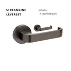 Streamline Round Rose Leverset in Graphite Nickel