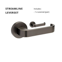 Streamline Round Rose Leverset in Graphite Nickel