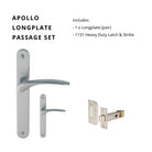 Apollo Longplate Passage Set, Includes 1131 Latch in Brushed Nickel