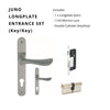 Juno Longplate Entrance Set - includes 7046E85, 1143 & 1147 (70mm Key/Key) in Brushed Nickel