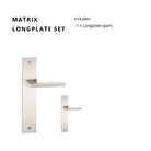 Matrix Lever on Longplate (240x45mm) in Brushed Nickel