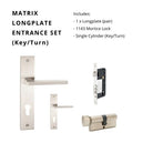 Matrix Longplate Entrance Set, Includes, 8131E85, 1143, 1122 (60mm Key/Turn) in Brushed Nickel