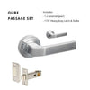 Qube Passage Set, Includes 1131 Latch in Satin Chrome