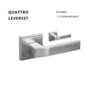 Quattro Square Rose Leverset in Satin Chrome