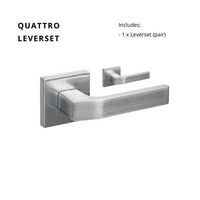 Quattro Square Rose Leverset in Satin Chrome