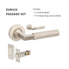 Zurich Passage Set, Includes 1172 Latch in Brushed Nickel
