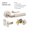 Zurich Privacy Set, Includes 1172 & 9348  Privacy Kit in Brushed Nickel
