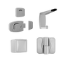 Lux Sera Kit Anti-Microbial, Vis Pack- Contains: 3 x Moda RH Spring Hinges, 1 x Moda Lock & Indicator Set, 1 x Moda Bumper, 1 x Moda Hook & Universal Screw Fixings   in Antimicrobial Coating