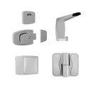 Lux Sera Kit Anti-Microbial, Vis Pack- Contains: 3 x Moda RH Spring Hinges, 1 x Moda Lock & Indicator Set, 1 x Moda Bumper, 1 x Moda Hook & Universal Screw Fixings   in Antimicrobial Coating