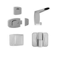 Lux Sera Kit Anti-Microbial, Vis Pack- Contains: 3 x Moda RH Spring Hinges, 1 x Moda Lock & Indicator Set, 1 x Moda Bumper, 1 x Moda Hook & Universal Screw Fixings   in Antimicrobial Coating