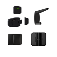 Lux Sera Kit Designer Black, Vis Pack - Contains: 3 x Moda RH Spring Hinges, 1 x Moda Lock & Indicator Set, 1 x Moda Bumper, 1 x Moda Hook & Universal Screw Fixings   in Designer Black
