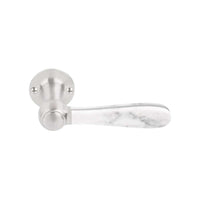BOSCO LZ100MA-G sprung lever handle on rose satin stainless steel / Carrara marble  in Satin Stainless Steel / Carrara Marble