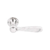 BOSCO LZ100MA-G sprung lever handle on rose polished stainless steel / Carrara marble  in Polished Stainless Steel / Carrara Marble