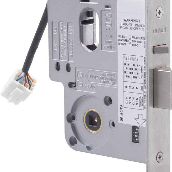 12-24VDC 89MM ELECTRIC MORTICE LOCK PRIMARY LOCK NON MONITORED TWO CYL in Satin Chrome