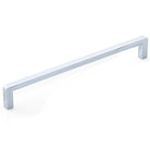 Momo MILANO cabinet pull handle in matte gray finish mounted on a wooden cabinet drawer.
