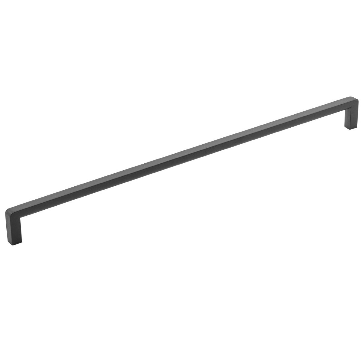 Momo MILANO cabinet pull handle in matte black finish, sleek modern design for kitchen or furniture cabinet doors.