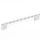 Momo LIVORNO cabinet pull handle in matte black with sleek, modern design, mounted on a wooden cabinet door.