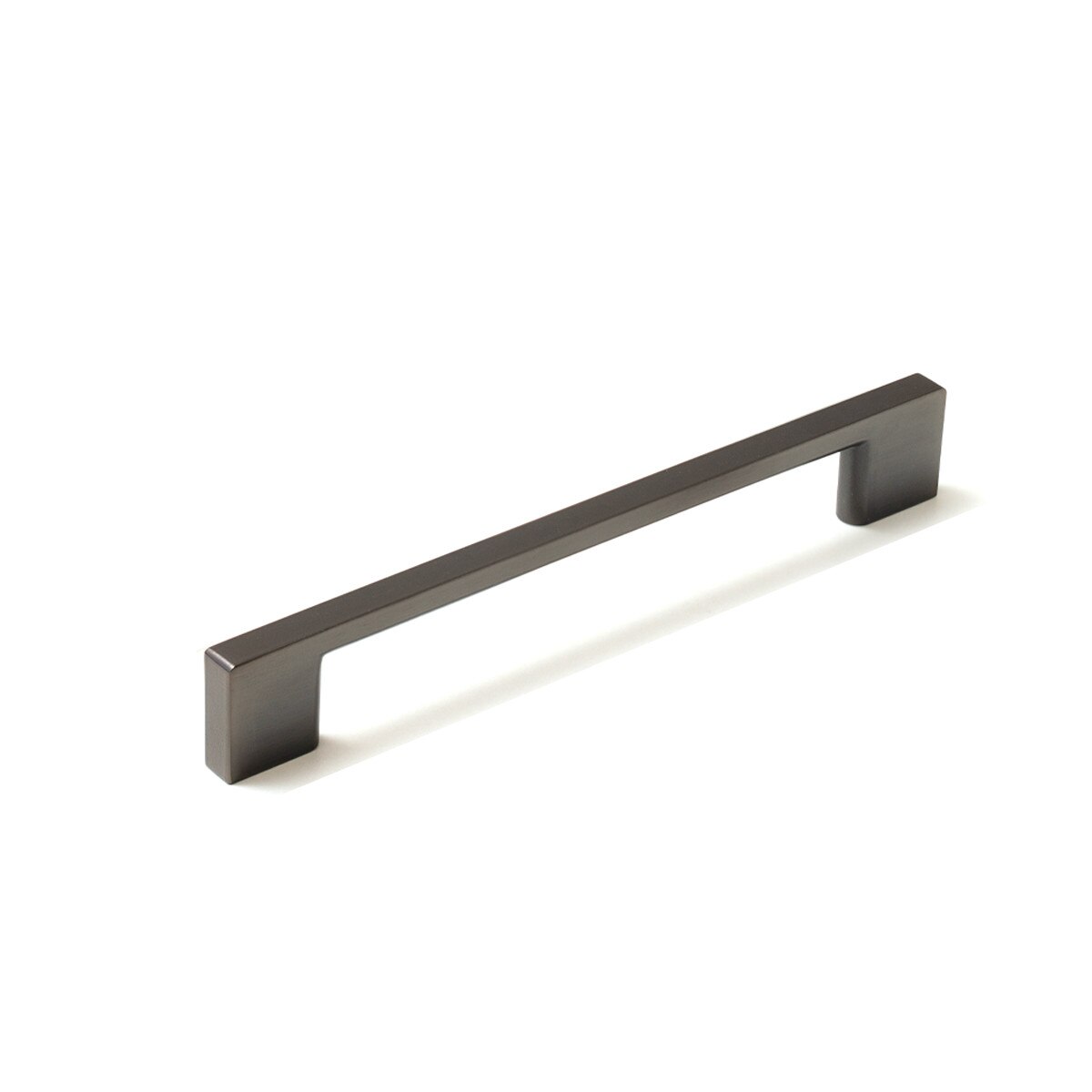 Momo LIVORNO cabinet pull handle in dark bronze finish, sleek curved metal handle for kitchen or furniture cabinets.
