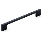 Momo LIVORNO cabinet pull handle in matte black finish, showcasing its sleek, modern design for furniture drawers and cabinets.