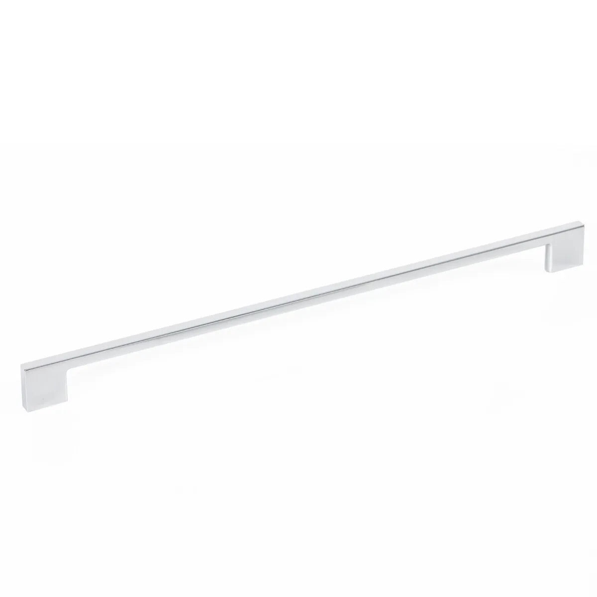 Momo LIVORNO cabinet pull handle in a sleek metal finish, mounted on a wooden cabinet for modern kitchen or furniture decor.