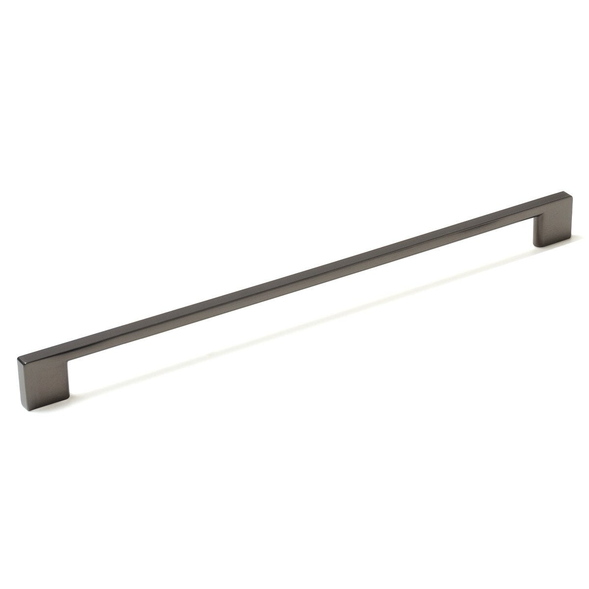 Momo LIVORNO cabinet pull handle in matte black with a sleek, modern design mounted on a cabinet door.