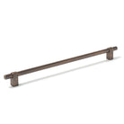Momo MAIDA cabinet pull handle in brushed aluminum finish mounted on a cabinet door.