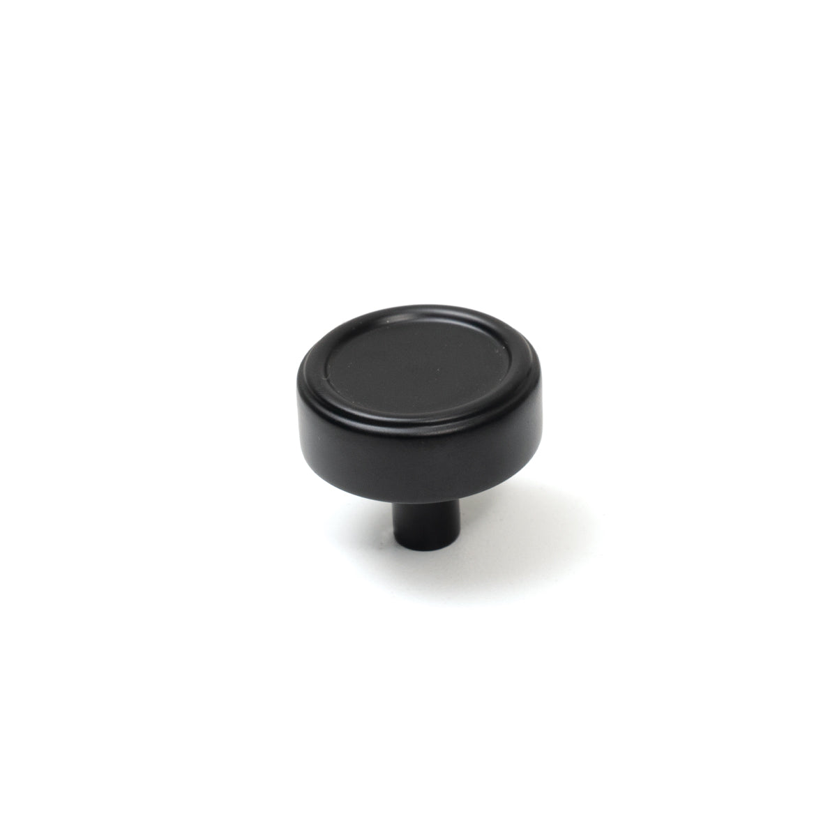 Momo Monaco Cabinet Knob in matte black finish, round metal handle suitable for kitchen or furniture drawers.