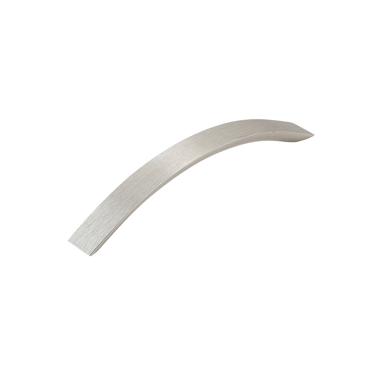 Momo Caserta cabinet pull handle with a sleek brushed brass finish, mounted on a modern cabinet.