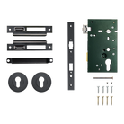 MOMO HANDLES ROLLER MORTICE ENTRANCE SET - GUNMETAL in Gun Metal