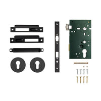 Momo roller mortice lock with metal finish, showing the lock mechanism and sleek design for secure door fitting.