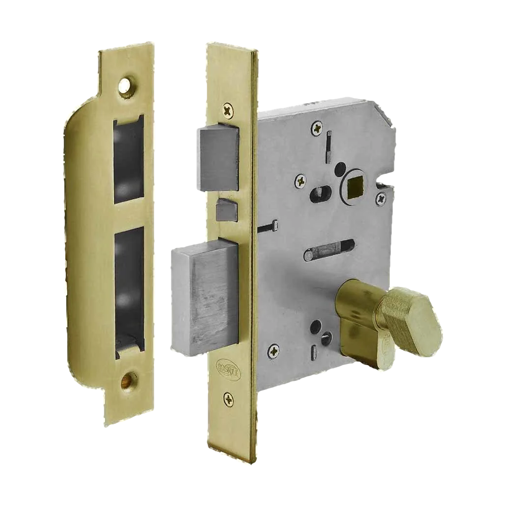 QuadLock Multi Function Entrance Lock PVD PB 60mm in Polished Brass