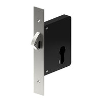 Euro Sliding Door Lock Dead Lock - 60mm Backset in Satin Stainless