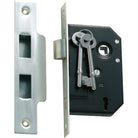 Mortice Lock 3 Lever Satin Chrome CTC57mm Backset 44mm in Satin Chrome