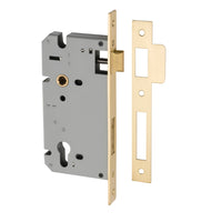 Mortice Lock Euro Brushed Gold PVD CTC85mm Backset 60mm in Brushed Gold PVD