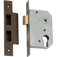 Mortice Lock Euro Antique Brass CTC47.5mm Backset 46mm in Antique Brass