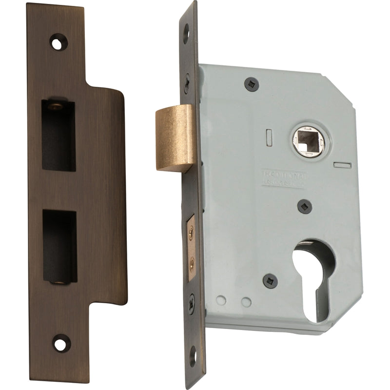Mortice Lock Euro Antique Brass CTC47.5mm Backset 46mm in Antique Brass