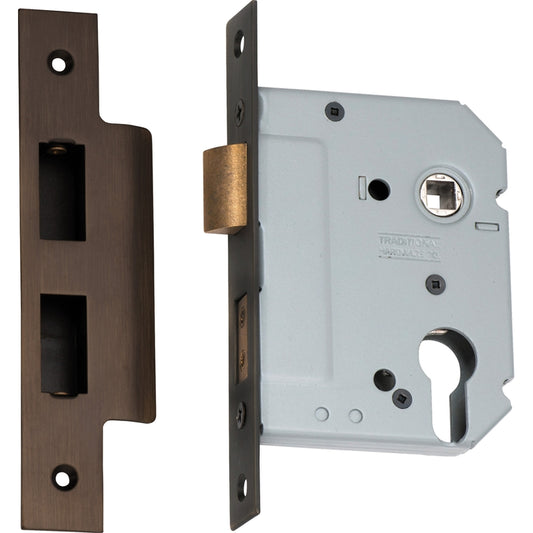 Mortice Lock Euro Antique Brass CTC47.5mm Backset 57mm in Antique Brass