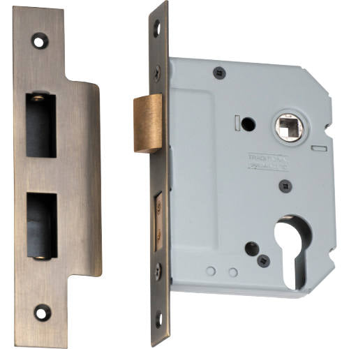 Mortice Lock Euro Antique Brass CTC47.5mm Backset 57mm in Antique Brass