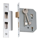 Mortice Lock 5 Lever Chrome Plated CTC57mm Backset 57mm in Chrome Plated