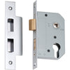 Mortice Lock Euro Satin Chrome CTC47.5mm Backset 46mm in Satin Chrome