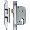 Mortice Lock Euro Rebated Satin Chrome CTC47.5mm Backset 46mm in Satin Chrome