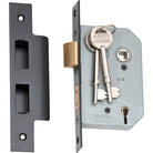 Mortice Lock 5 Lever Matt Black CTC57mm Backset 46mm in Matt Black