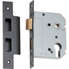 Mortice Lock Euro Matt Black CTC47.5mm Backset 57mm in Matt Black