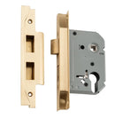 Mortice Lock Euro Rebated Satin Brass CTC47.5mm Backset 57mm in Satin Brass