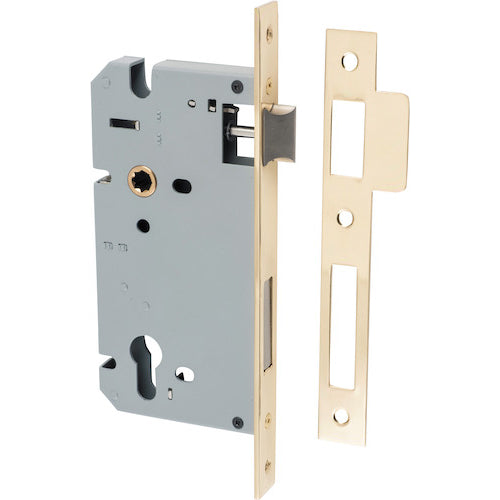 Mortice Lock Euro Polished Brass CTC85mm Backset 60mm in Polished Brass