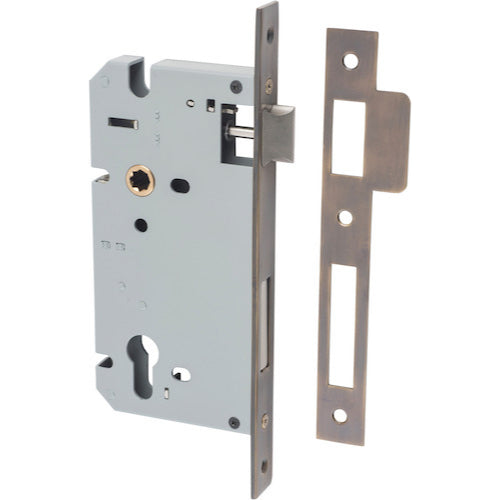 Mortice Lock Euro Signature Brass CTC85mm Backset 60mm in Signature Brass